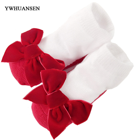 YWHUANSEN Autumn Winter Bowknot Baby Girls Socks Cotton Spring Socks For Children Princess Socks For Newborn Baby Clothing Meias ► Photo 1/6