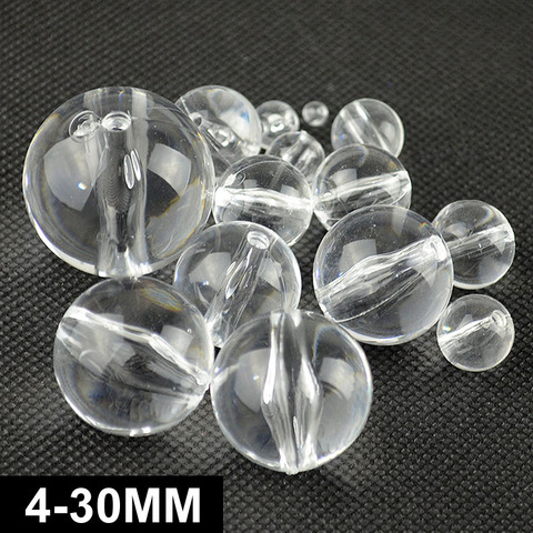 Hot sale 4-30mm Acrylic transparent pearl Big Round Pearls Straight hole Loose Beads For Curtain decorative accessories ► Photo 1/4