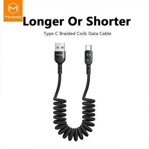 Mcdodo 1.8M Spring Extension Landline PD 60W Type C Cable for Samsung Huawei P30 Pro Xiaomi Fast Charger USB Type-C Data Cable ► Photo 1/6