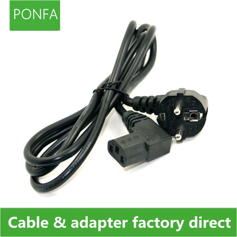 Europe EU plug Flat Nema 5-15P to IEC C13 Left Angled Power Cord for LCD LED Wall Mount TV 5ft 1.5m ► Photo 1/1