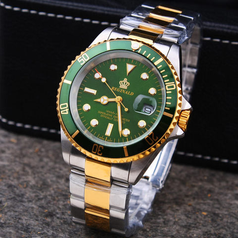 Luxury Hk Crown Brand Men Clock Rotatable Bezel GMT Sapphire Date Gold Steel Sports Blue Dial Quartz Military Watch Reloj Hombre ► Photo 1/1