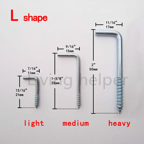 10/25pc Picture Frame Plant Lamp Light Cabinet RV Tool Plant Curtain Net Wire Eye Bolt Eyebolt Screw in Spiral Hanger L Cup Hook ► Photo 1/3