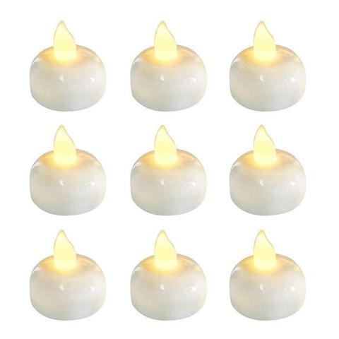 Pack of 6 Flickering Flameless Waterproof Candles Lamp Floating On Water Led Plastic Battery Operated Tea Lights For Pool Spa ► Photo 1/6