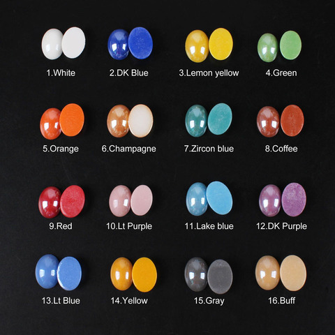 Mix color Half Oval Pearl Ceramic Nail art Beads 18 Color DIY Crystals Jewelry Accessories free shipping ► Photo 1/6