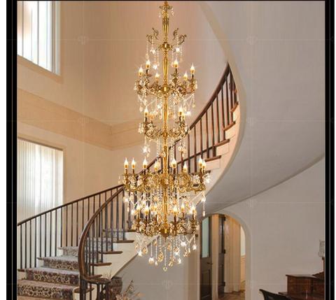 Brass Alloy Luxurious European D80cm H235cm Chandelier Modern Crystal Chandelier / Light / Lighting Fixture AC 100% Guaranteed ► Photo 1/1