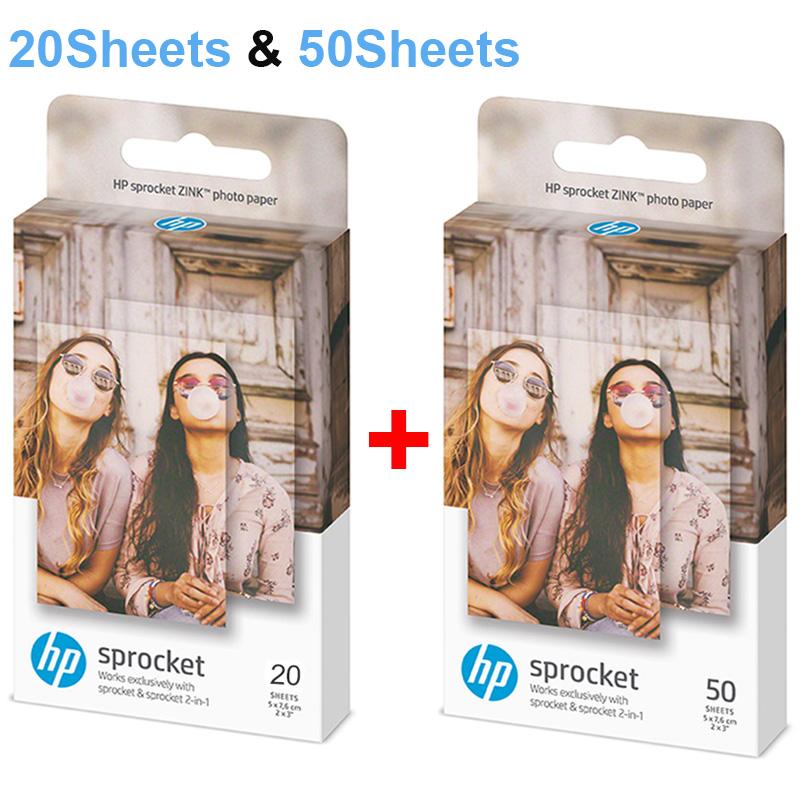 HP Sprocket Photo Paper for Sprocket Portable Photo Printer, (2x3-inch),  Sticky-Backed 50 sheets