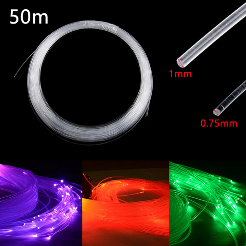 Plastic Fiber Optic Cable End Glow 50mx0.75mm/1.0mm PMMA Led Light Clear DIY For LED Star Ceiling Light Drop Shipping ► Photo 1/6