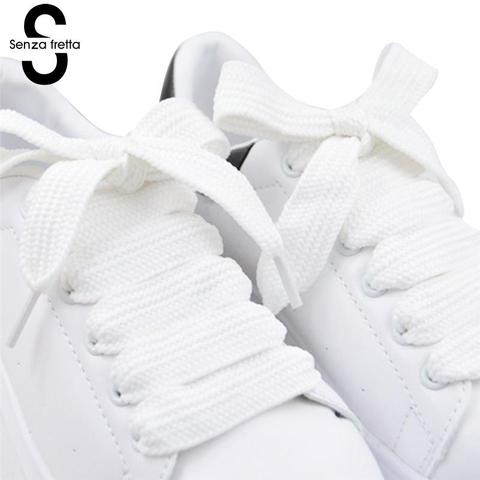 Senza Fretta Wide Shoelace 120*1.5cm Double Layer Shoe Shoelaces Fat Shoe Laces Shoelaces for Sneaker Sport Shoes Laces LDD0617 ► Photo 1/6