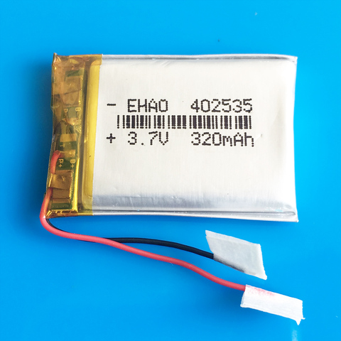 3.7V 320mAh lipo polymer lithium rechargeable battery 402535 for MP4 smart watch GPS DVD bluetooth headset camera ► Photo 1/6