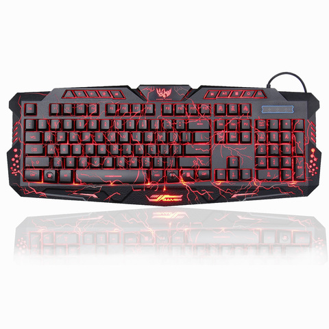 Gaming Backlight Keyboard LED Russian/English Layout USB Wired Colorful Breathing Waterproof for Desktop laptop Office keyboard ► Photo 1/6