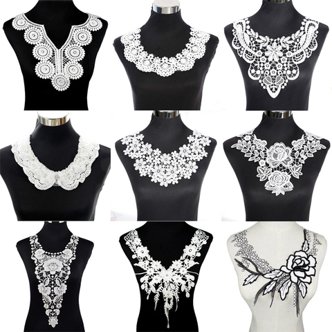 White Embroidery Flower Lace Neckline Fabric DIY Lace Collar Sewing Craft Neckline Trimming Decoration Scrapbooking ► Photo 1/1