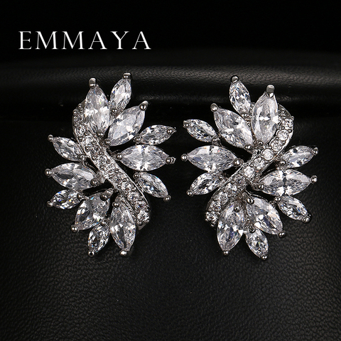 Emmaya Hot Sale Earrings Studs High Quality Marquise Cut Clear Color Cubic Zirconia Stone Flower Stud Earrings for Women ► Photo 1/5