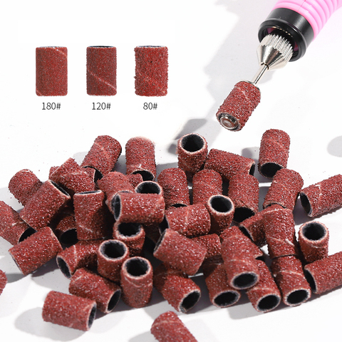 100 pcs/pack Grit Sandpaper Circle For Rotary Nail Drill Bits Polishing Clean Grinding Pedicure Manicure Sanding Accessory Tools ► Photo 1/6