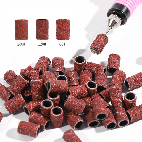 100 pcs/pack Grit Sandpaper Circle For Rotary Nail Drill Bits