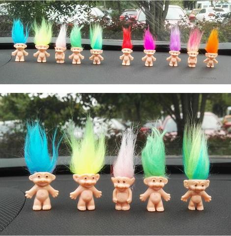 5pcs/lot Colorful Hair Troll Doll Family Members Daddy Mummy Baby Boy Girl Leprocauns Dam Trolls Toy Gifts Happy Love Family ► Photo 1/3