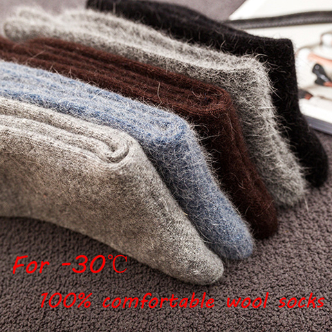 New High Quality Thick Angola Rabbit&Merino Wool Socks 3pairs/Lot Man Socks Classic Business Winter Long socks ► Photo 1/6