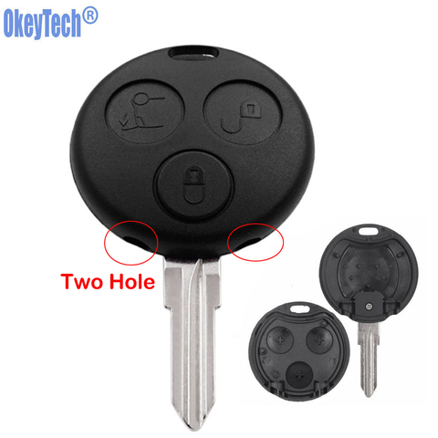 OkeyTech For Mercedes Benz Smart For two Key Forfour Shell 3 Buttons Replacement Remote Car Key Cover Case With Uncut Blade ► Photo 1/6