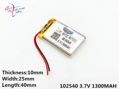 102540 3.7V 1300mAh Rechargeable Li-Polymer Li-ion Battery For mp3 mp4 mp5 toys DVR GPS PDA Tools LED Ligts Lamps ► Photo 1/1