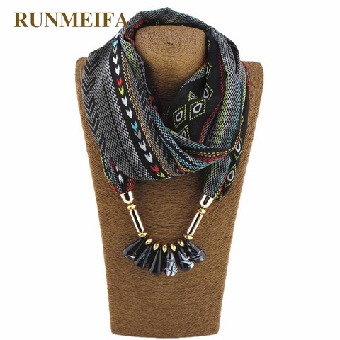 RUNMEIFA Charms Pendant Necklace Scarf Jewelry Style Water Drop Iron Alloy Match Keep Warm Tourism Wear Bohemian Beads Jewelry ► Photo 1/6