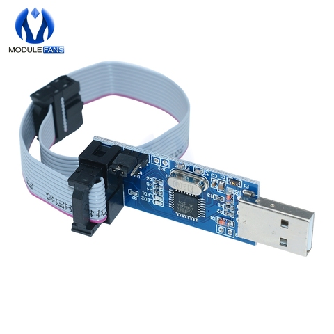 USBASP USBISP AVR Programmer 10Pin Cable USB ISP USB ASP ATMEGA8 ATMEGA128 ATtiny CAN PWM Support Win7 64K 64 64Bit 3.3V / 5V ► Photo 1/6