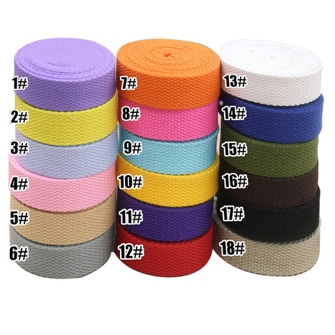 cotton strap 20mm cotton webbing for sewing canvas ribbon for needlework cotton twill tape for webbing backpack webbing 20mm ► Photo 1/5