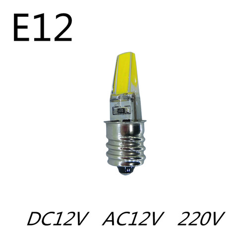 E12 COB LED 12V E12 220V COB table lamp bulb Refrigerator bulb Household appliances light bulb crystal light E12 Candle bulb ► Photo 1/6