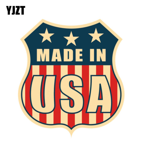 YJZT 14.8CM*16.4CM Creative Made In USA Decal Flag Car Sticker Car Accessories 6-1113 ► Photo 1/2