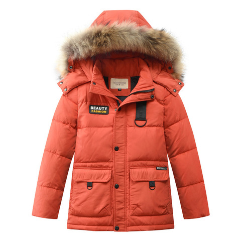 Boys Thick Down Jacket  New Winter New Children Raccoon Fur Warm Coat Clothing Boys Hooded Down Outerwear -20-30Degree ► Photo 1/5