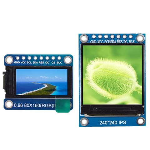 TFT Display 0.96 / 1.3 inch IPS 7P SPI HD 65K Full Color LCD Module ST7735 / ST7789 Drive IC 80*160 240*240 (Not OLED) ► Photo 1/6