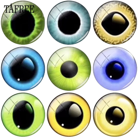 TAFREE 2022 New Arrival Round Eye Picture 12 -20mm Glass Beads Cabochon Cameo Pendant Jewelry Findings & Components ► Photo 1/6