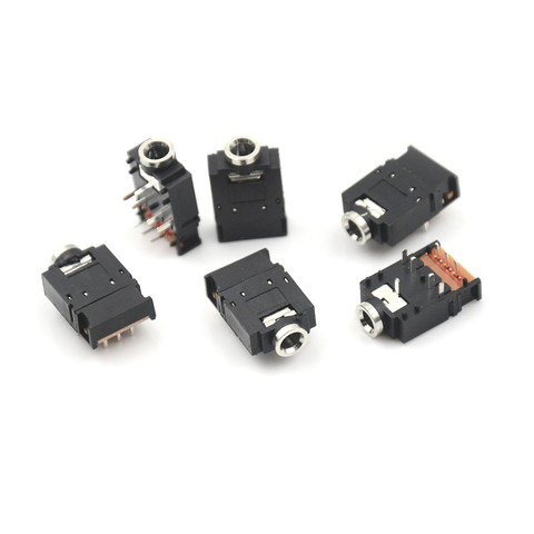 Phone Connectors 3.5mm PCB STEREO BLK 3P ALL PLASTIC 100 pieces 
