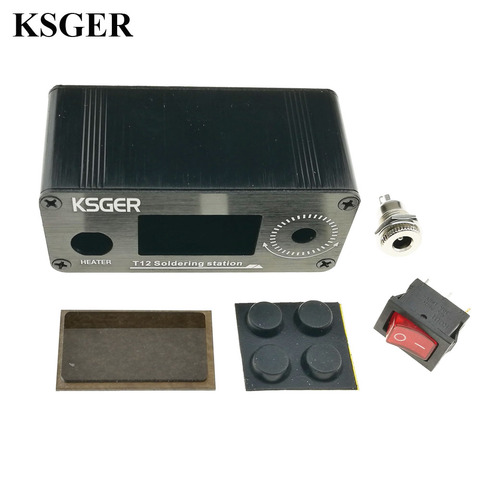 KSGER T12 STM32 OLED MINI Soldering Iron Station Stand DIY Kits Electric Controller Welding Tools Cleaner Mini  Alloy Case ► Photo 1/6