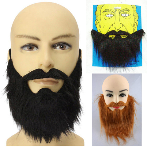 Funny Halloween Party Costume Fake Beard Fancy Dress Facial Hair Moustache Wig