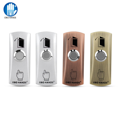 OBO HANDS Metal Waterproof Door Release Exit Button Push Switch Fashionable Design Four Color Option for Electronic Lock Opener ► Photo 1/1