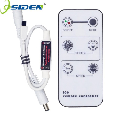 OSIDEN LED Single Color Dimmer DC5-24V 6A 6Key IR LED Strip Controller Remote For Single Color 5050 3528 5630 5730 Strip Lights ► Photo 1/5