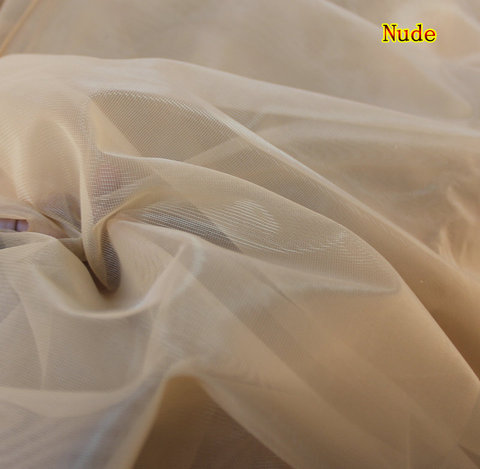 Soft skin nude super soft mesh fine tulle 160cm wide 2meters/lot good quality for skirt blouse tops tutu petticoat cloth ► Photo 1/6