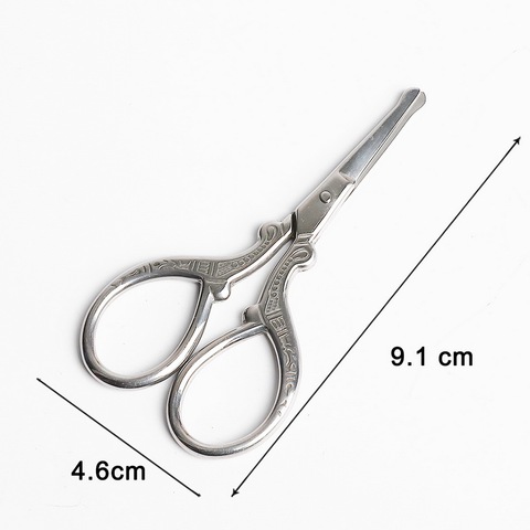 1pc Round and Tip Head Stainless Steel Scissor Vintage Safe Useful Scissors Embroidery Sewing Scissor Household Needlework Tools ► Photo 1/5