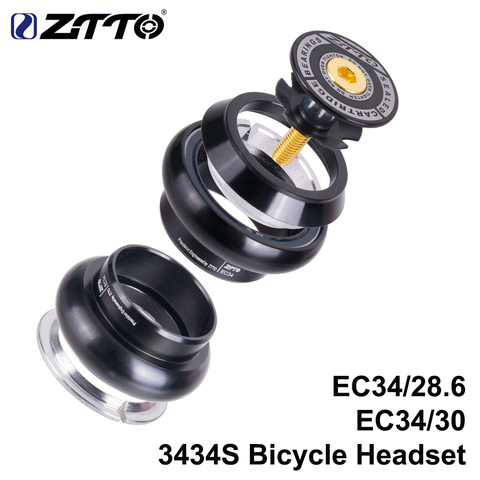ZTTO 3434S MTB Road Bike Threadless Headset 34mm EC34 CNC 1-1/8 28.6 Straight Tube Fork 34 Conventional Threadless Headset ► Photo 1/6