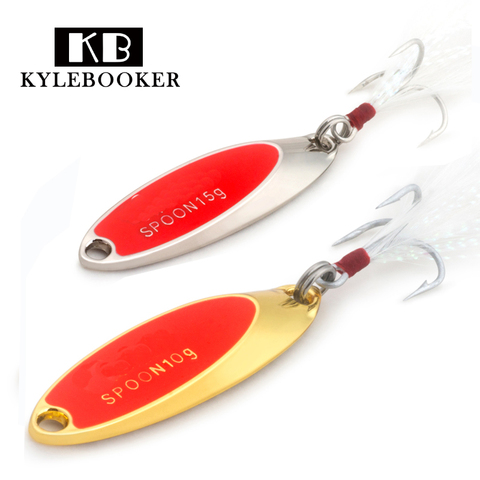 Fishing Spoon Metal Lure 7.5g 10g 15g 20g Red/Luminous Gold/Silver Bass Lures Fish Artificial Hard Bait ► Photo 1/6