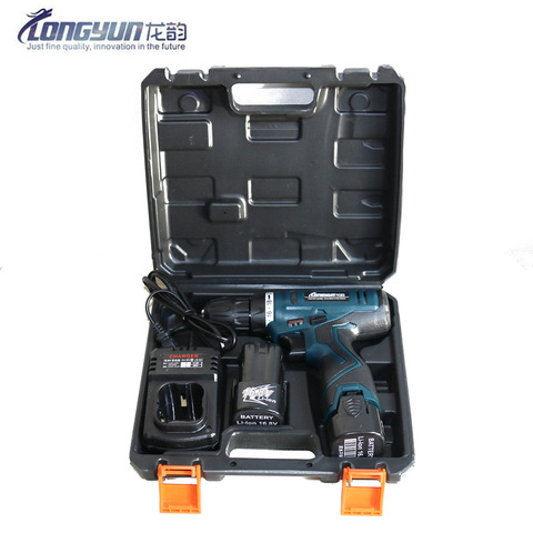 longyun 16.8V Lithium Battery*2 Torque Electric Drill cordless Electric Screwdriver hand driver with suitcase plastic box tools ► Photo 1/6
