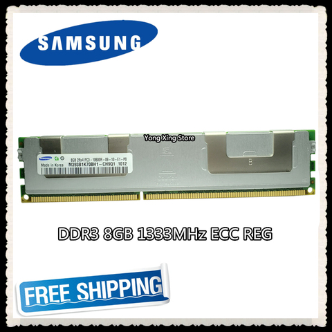 Samsung Server memory DDR3 8GB 16GB PC3-10600R 1333MHz ECC REG Register RAMS DIMM RAM 240pin 10600 8G  radiator ► Photo 1/2