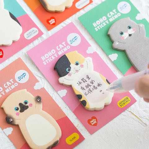 1 Pcs Cute Cat Series Sticky Note Student Message Sticker N Times Memo Pad Scrapbooking School Label Stationery ► Photo 1/6