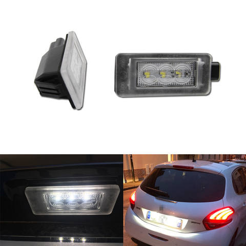 Canbus No Error LED License Number Plate Light For Peugeot 207 308 2008 208 For Citroen C5 OEM#:9682403680 ► Photo 1/6