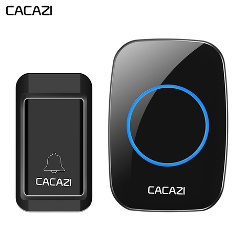 CACAZI Wireless Doorbell Self-powered No batteries Waterproof Button 120M Remote LED Light Home Cordless Bell EU Plug 38 Chimes ► Photo 1/6