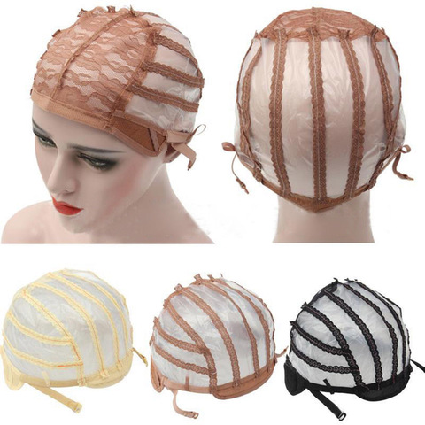 New Good Quality Wig Cap Making Wigs Straps Breathable Mesh Weaving Adjustable Cap 3 Styles  Black Beige Brown Hot Sale ► Photo 1/6
