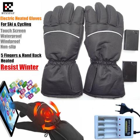 Outdoor Electric Heating Gloves For Motor Hunting Winter Warm WaterProof AA Battery Self Heated Touch Screen Cycling Ski Gloves ► Photo 1/6