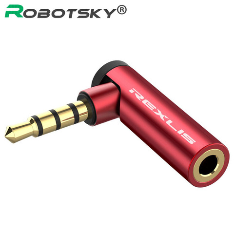 90 Degree 3.5mm Audio Adapter Gold Plated Headphone CTIA OMTP Converter adapter Cable for Earphone Notebook Amplifter Speakers ► Photo 1/6