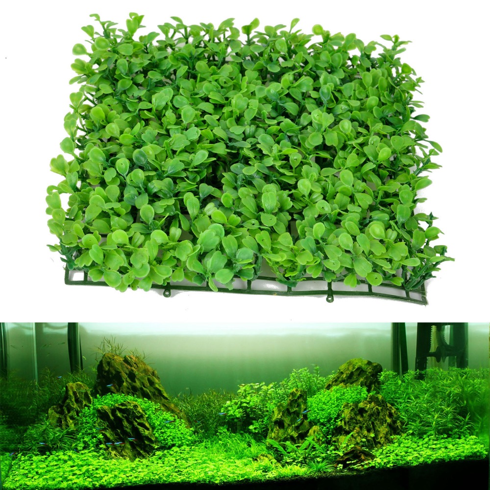 Green Grass Plastic Fish Tank Ornament Plant Aquarium Lawn Landscape Decoration 