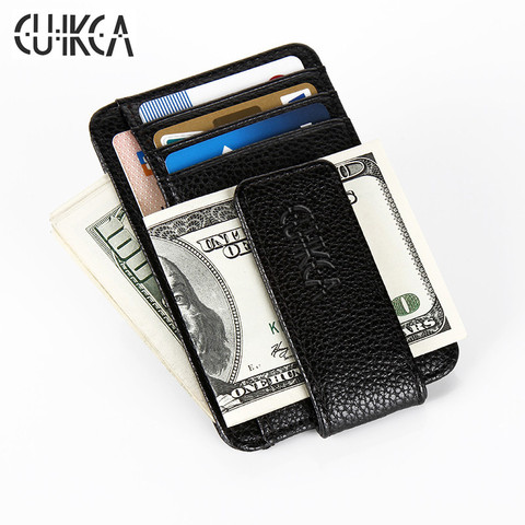 CUIKCA New Fashion Women Men Wallet Money Clip Magnet Clip Ultrathin Pocket Clamp Credit Card Case Mini Creative Wallet ► Photo 1/6