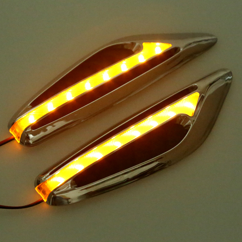 1Pair Steering light Fender Side Lamp Hot Sale DC12V Blade Shape Auto Car LED Side Lights Marker Turn signal Lights ► Photo 1/6